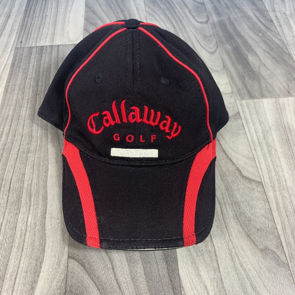 Vintage Y2k Callaway Golf hat Black & Red Logo Adjustable Strap Golf Hat